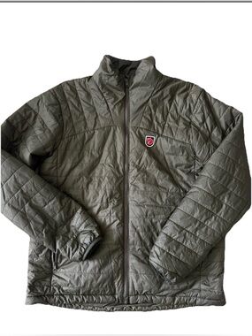FJALLRAVEN Men's Expedition X-Latt Jacket Large - Deep Forest Green - Packable